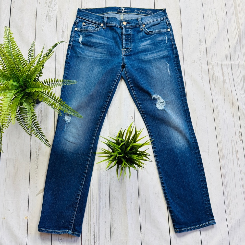 7FAM Josefina Skinny Boyfriend Jeans Size 27